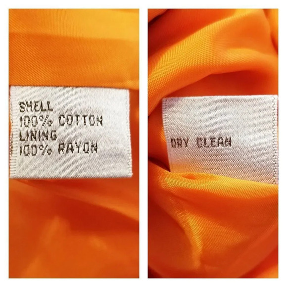 Talbots Collection Orange Italian Fabric‎ Cotton Button Down Jacket Size 14P - Picture 11 of 11
